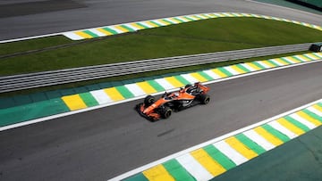 Formula One F1 - Brazilian Grand Prix 2017 - Sao Paulo, Brazil - November 10, 2017. McLaren&#039;s Fernando Alonso of Spain during second practice. REUTERS/Paulo Whitaker