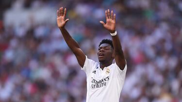 Aurélien Tchouameni, en un partido con el Madrid.
