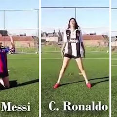La chica que arrasa en la red imitando a Cristiano, Messi, Pogba... la de Neymar es top