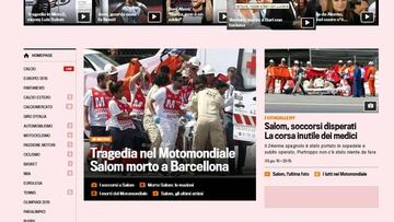 Portada de La Gazzetta dello Sport el viernes por la tarde.