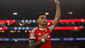 Richard Ríos, figura del Benfica por su anotación en Champions ante Napoli