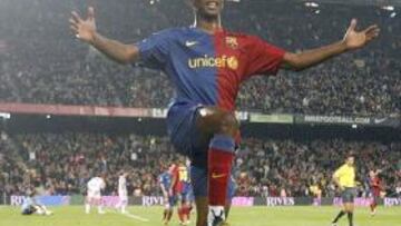 <strong>ESPECTACULAR.</strong> Eto'o, con cuatro goles, lideró a un Barcelona que volvió a ofrecer un gran espectáculo en el Camp Nou.