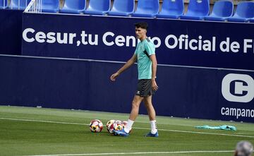 Juanpe en pleno entrenamiento,