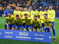 Once del Cádiz CF ante el Sporting en la jornada 21 de la Segunda División.
