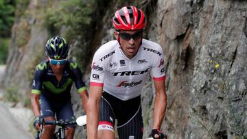Cycling - The 104th Tour de France cycling race - The 183-km Stage 17 from La Mure to Serre-Chevalier, France - July 19, 2017 - Movistar rider Nairo Quintana of Columbia and Trek-Segafredo rider Alberto Contador of Spain in action. REUTERS/Benoit Tessier