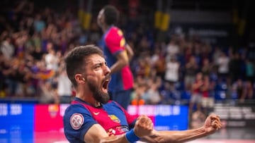 Celebración de un gol barcelonista.