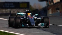 Lewis Hamilton, piloto de Mercedes AMG F1, en Montmel&oacute;.