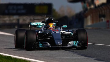 Lewis Hamilton, piloto de Mercedes AMG F1, en Montmel&oacute;.