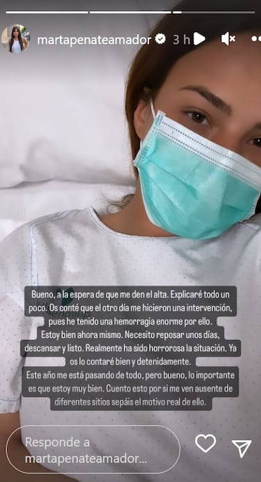 Marta Peñate, de LIDLT, ingresada en el hospital por una hemorragia