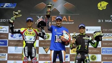 Toni Bou lanzado a por su décimo segundo título Mundial. Adam Raga (izquierda), subcampeón en 2017 y Jeroni Fajardo (derecha), tercero,son sus rivales directos.