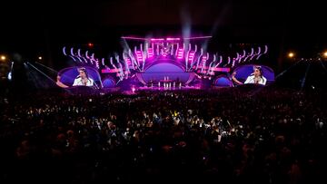 Vina del Mar, 1 de marzo de 2024.
Vista general del escenario de la Quinta Vergara durante la ultima noche del Festival de Vina 2024.
Raul Zamora/Aton Chile