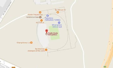 Las bromas en Google Maps sobre el estadio Wanda Metropolitano no cesan.
