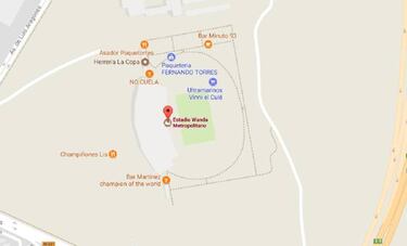 Google Maps se llena de burlas al Wanda Metropolitano