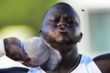 Josh Awotunde durante el campeonato de atletismo de EE. UU. en Eugene.