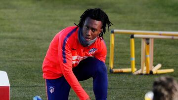 Gelson Martins, en un entrenamiento con el Atl&eacute;tico.