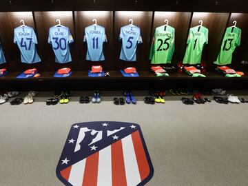 Atlético de Madrid's dressing room at the National Stadium in Singapore.