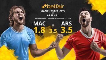 Manchester City vs. Arsenal FC: horario, TV, estadísticas, clasificación y pronósticos