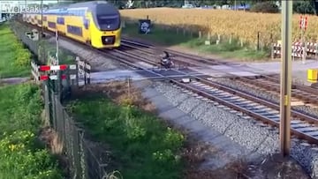 Ciclista tren Holanda