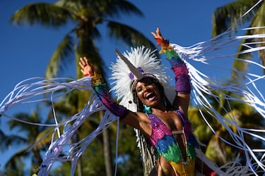 Una mujer asiste a la fiesta Amigos da Onca durante las festividades del Carnaval en Río de Janeiro. 