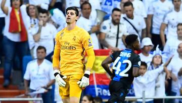 Courtois recibi&oacute; dos goles m&aacute;s en Europa, esta vez del Brujas. 