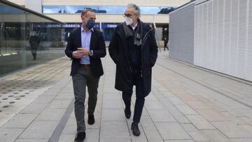 El presidente Christian Lapetra, junto al nuevo director deportivo Miguel Torrecilla.