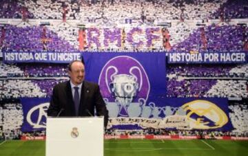 Rafa Benítez en su presentación como nuevo entrenador del Real Madrid.