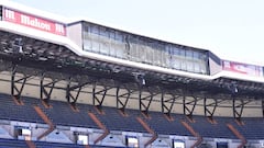 New scoreboards fitted at the Santiago Bernabéu