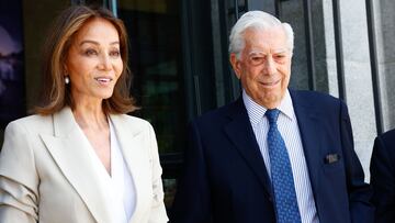 Isabel Preysler and Vargas Llosa during a TeatroReal event in Madrid on May 18, 2022.