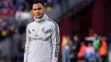 Keylor, en un calentamiento con el Real Madrid.