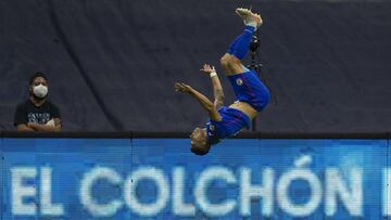 Orbelin Pineda celebrates his goal 1-0 of Cruz Azul during the game Cruz Azul vs Tijuana, corresponding to the 17th round match of the Torneo Guard1anes Clausura 2021 of the Liga BBVA MX, at Azteca Stadium, on May 01, 2021.
<br><br>