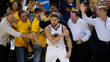 Klay Thompson, durante un partido con los Warriors
