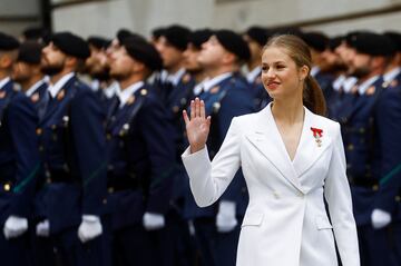 La princesa Leonor durante la jura de la Constitución ante las Cortes Generales.