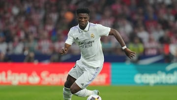 Aurelien Tchouameni of Real Madrid during the La Liga match between Atletico de Madrid and Real Madrid CF played at Civets Metropolitano Stadium on September 18, 2022 in Madrid , Spain. (Photo by Colas Buera / Pressinphoto / Icon Sport)