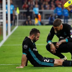 Carvajal se marchó lesionado y peligra para el partido de vuelta