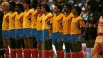 Esta fue la Selecci&oacute;n Colombia que disput&oacute; la Copa Am&eacute;rica de Chile en 1991. De izquierda a derecha: Carlos Valderrama, Luis Carlos Perea, Arnoldo Iguar&aacute;n, Andr&eacute;s Escobar, Freddy Rinc&oacute;n, Oscar Pareja, &#039;Chonto&#039; Herrera, Alexis Mendoza, Antony de &Aacute;vila y Ren&eacute; Higuita. 