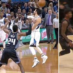 Genios sin fin: ¡otro pase bestial sin mirar de Ricky y McCollum!