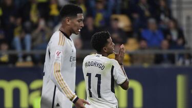 Rodrygo junto a Bellingham, en una acción ante el Cádiz.