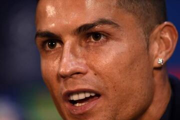 Ronaldo during his press conference on Monday.