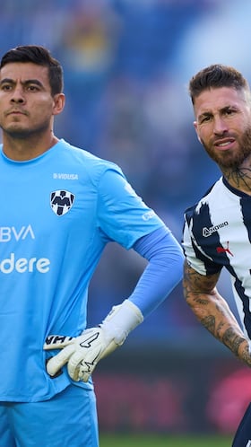 Luis Cardenas and Sergio Ramos of Monterrey during the quarter-final second match between America and Monterrey as part of the Liga BBVA MX, Torneo Apertura 2025 at Ciudad de los Deportes Stadium, on November 29, 2025 in Mexico City, Mexico.