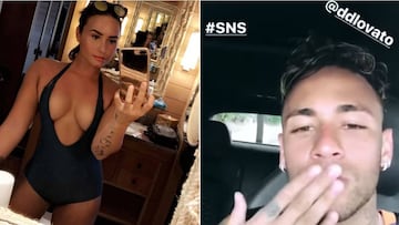 Neymar olvida a Bruna y se pone cariñoso con Demi Lovato