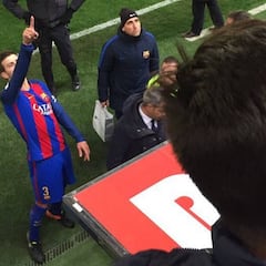 Piqué se encara con Tebas:
"¿Lo has visto? Sí, tú, tú"