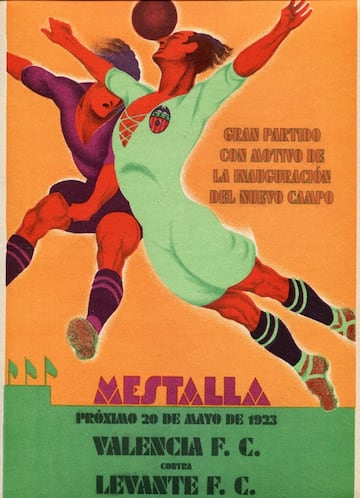 Cartel partido inaugural de Mestalla.