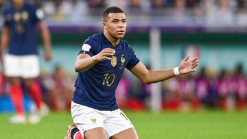 Mbappé, en el encuentro de Francia ante Polonia donde marcó dos goles.