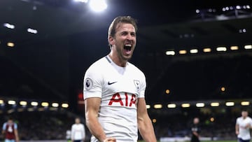 El delantero ingl&eacute;s del Tottenham, Harry Kane, celebrando un gol.