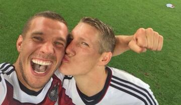 Bastian Schweinsteiger y Lukas Podolski.