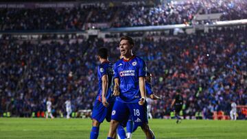 during the Semifinals second leg match between Cruz Azul and Monterrey  as part of the Torneo Clausura 2024 Liga BBVA MX at Ciudad de los Deportes Stadium on May 19, 2024 in Mexico City, Mexico.