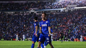 during the Semifinals second leg match between Cruz Azul and Monterrey as part of the Torneo Clausura 2024 Liga BBVA MX at Ciudad de los Deportes Stadium on May 19, 2024 in Mexico City, Mexico.