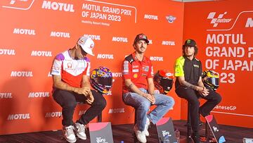 Bagnaia entre medias de Martín y Bezzecchi.