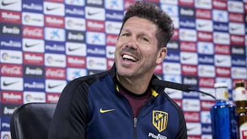 Simeone en rueda de prensa. 