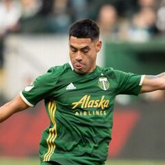 Felipe Mora scores the first goal of the Concachampions